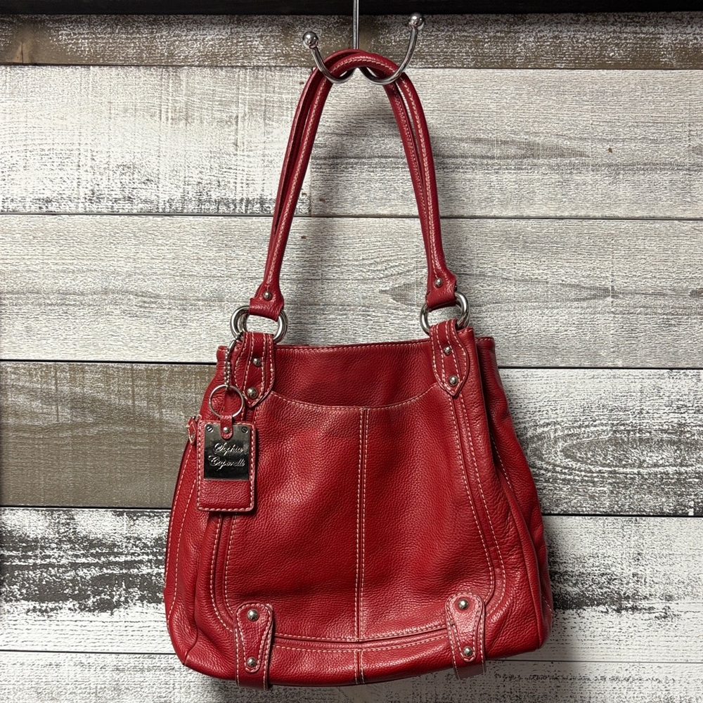Sophia Caperelli Red Leather Shoulder Bag